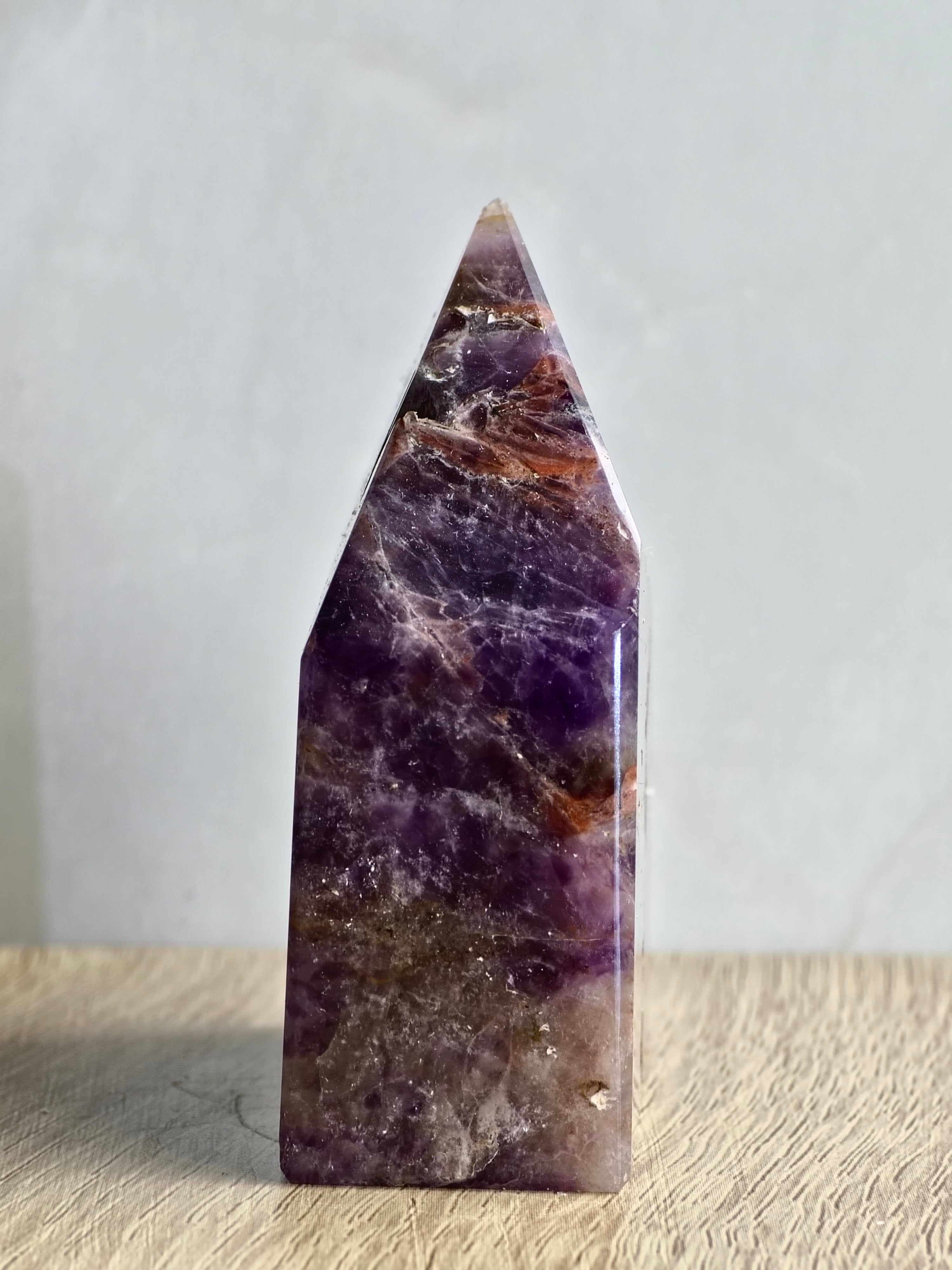 Brecciated Indian Amethyst Polished Tower