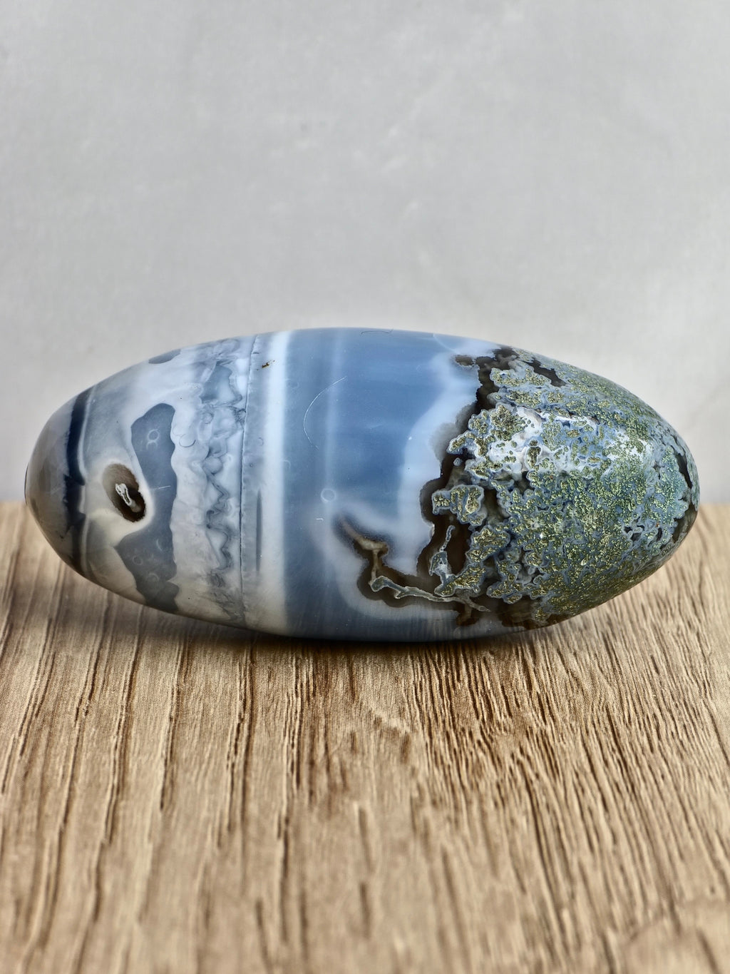 Blue Indian Opal with Moss Agate Inclusions Shiva