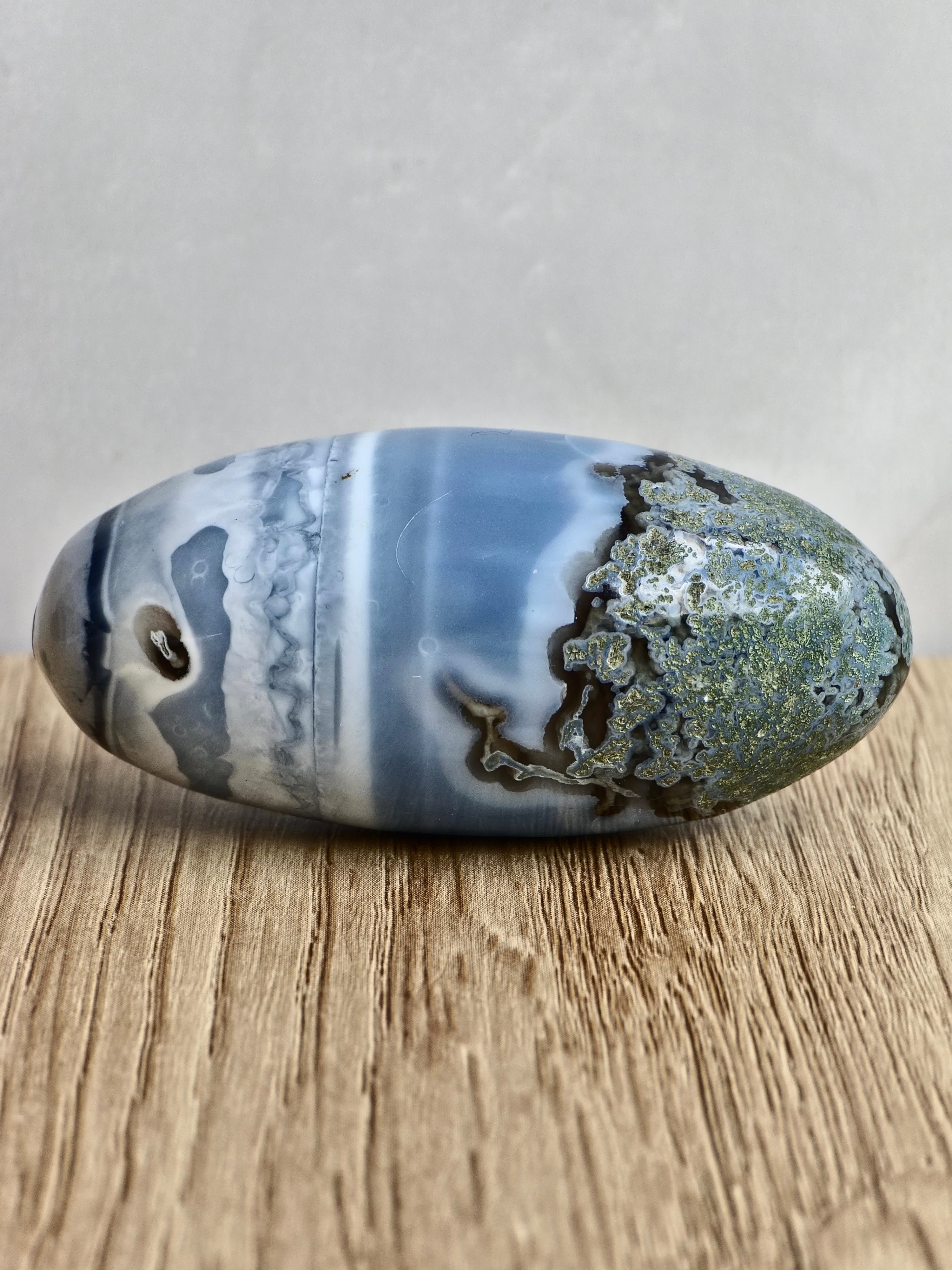 Blue Indian Opal with Moss Agate Inclusions Shiva