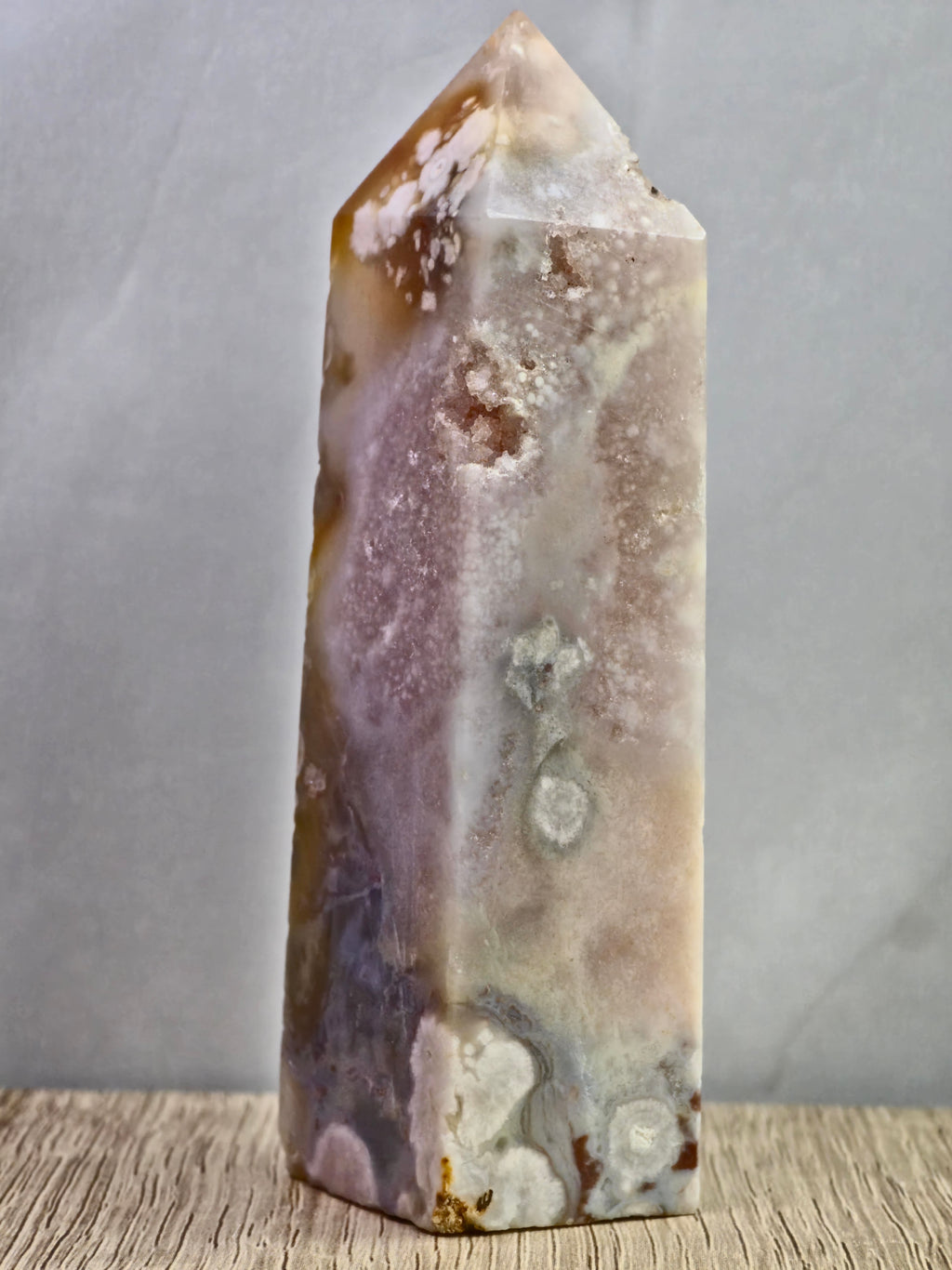 Pink Amethyst and Flower Agate Tower