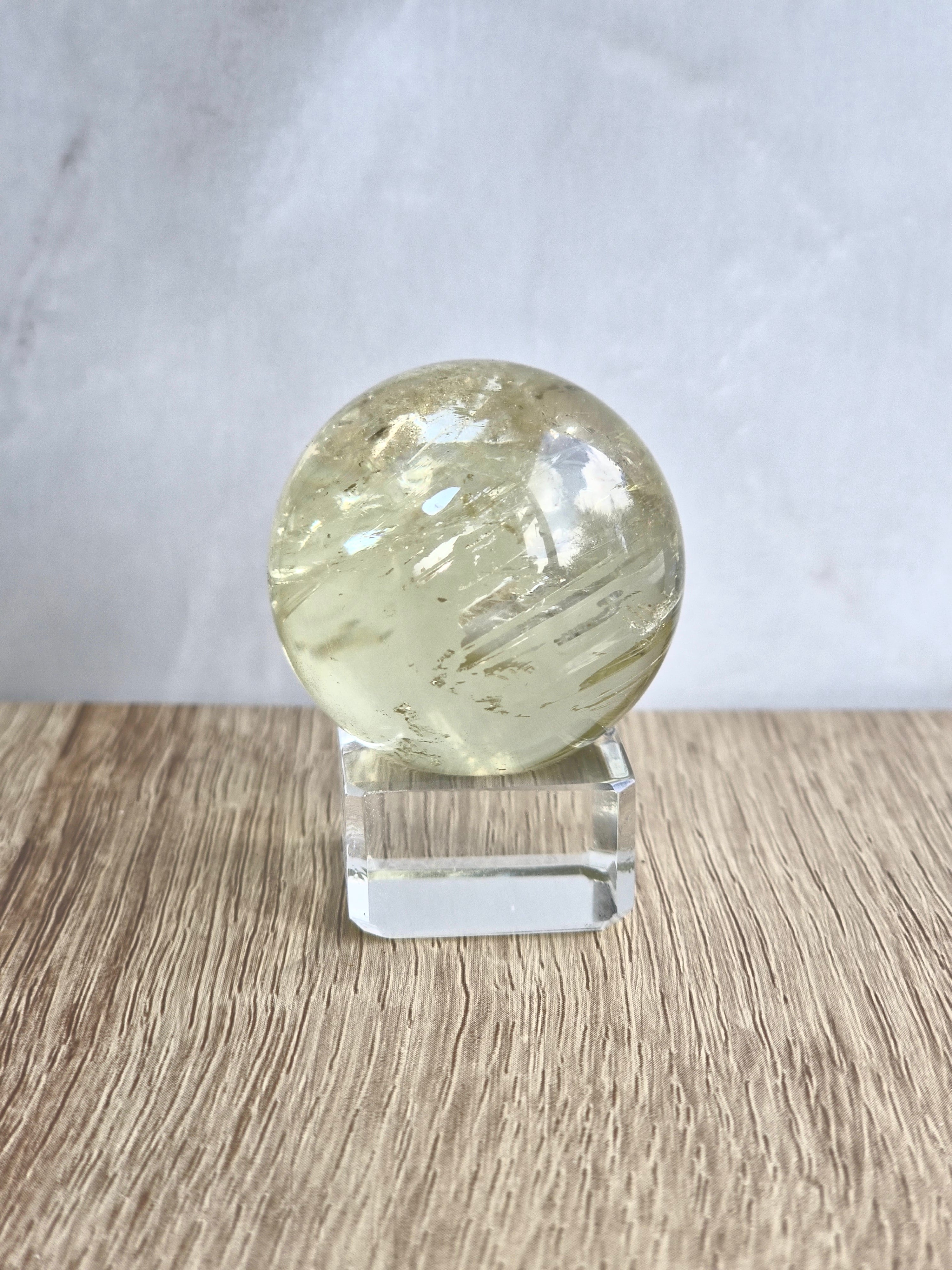 Citrine sphere with rainbows