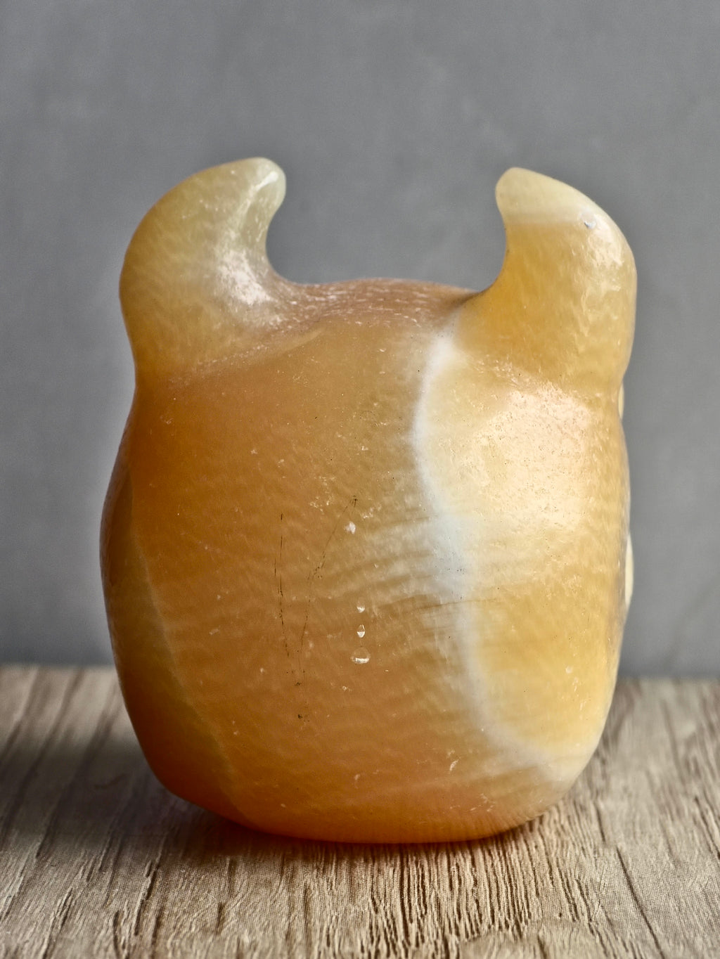 Yellow Calcite Horned Skull