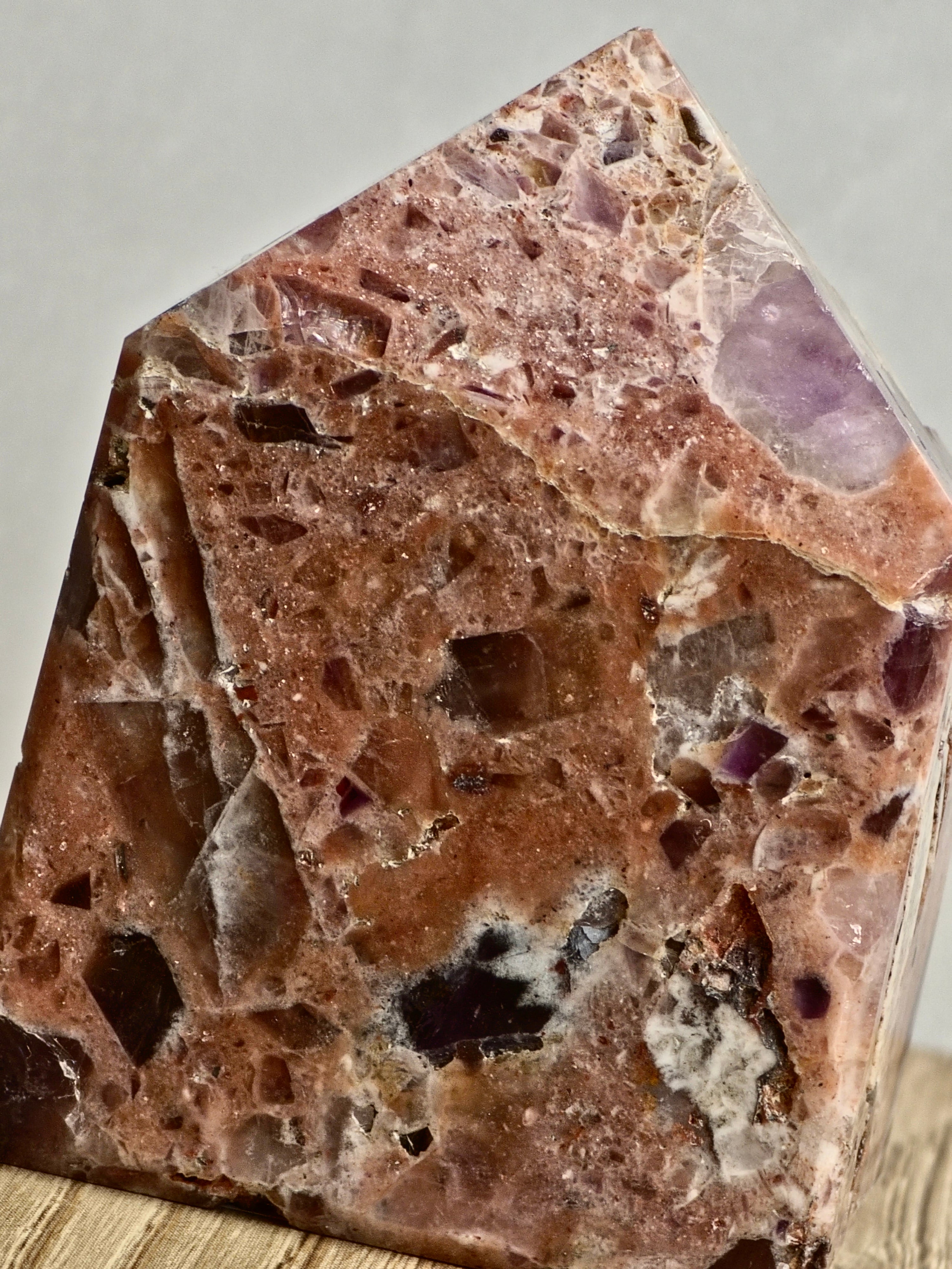 Brecciated Indian Amethyst Polished Tower
