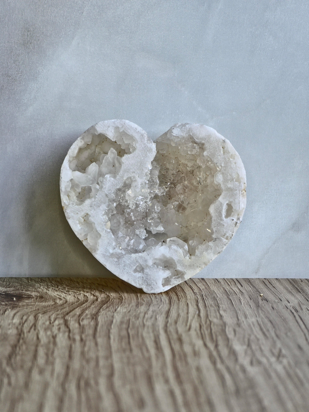 Quartz druzy geode heart