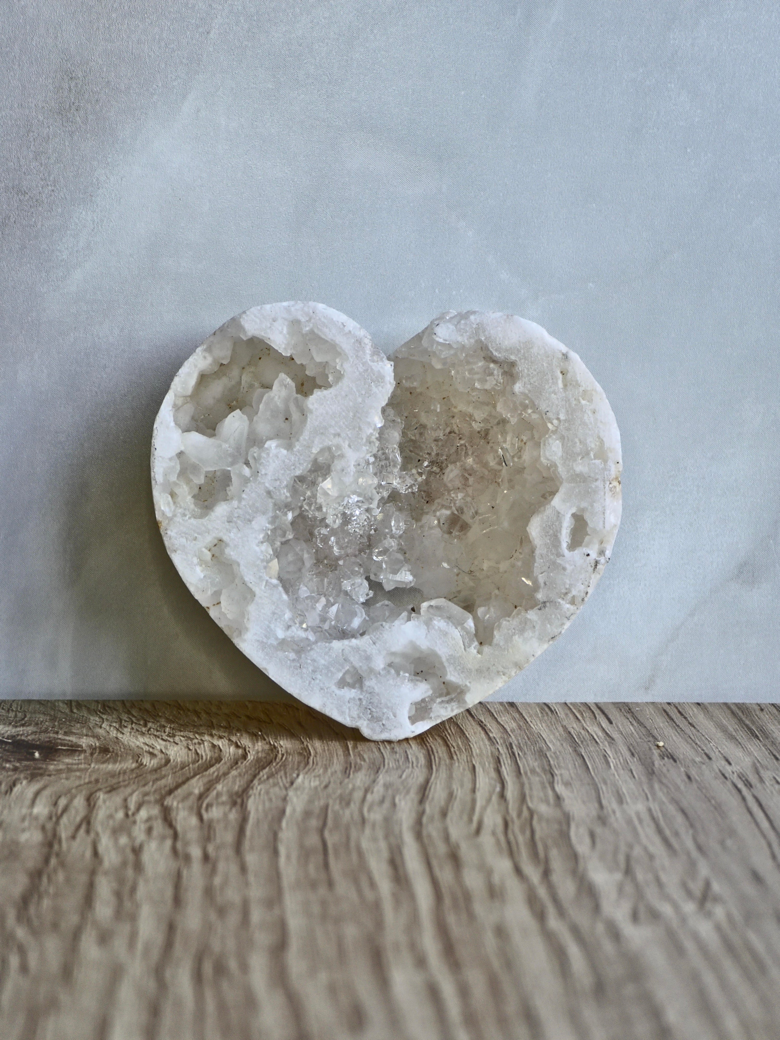 Quartz druzy geode heart
