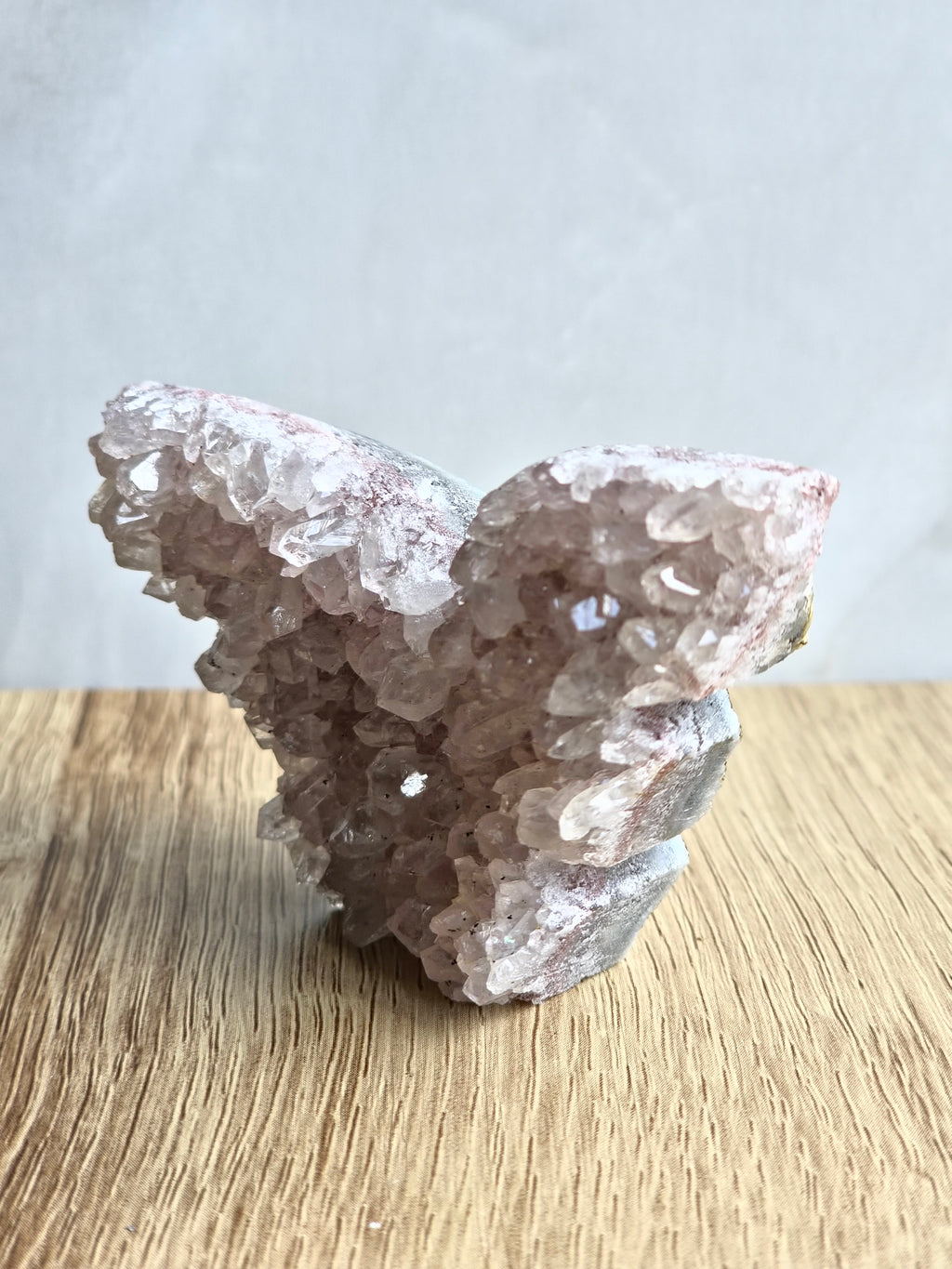 Amethyst Druzy Butterfly Carving (Pale Variant)