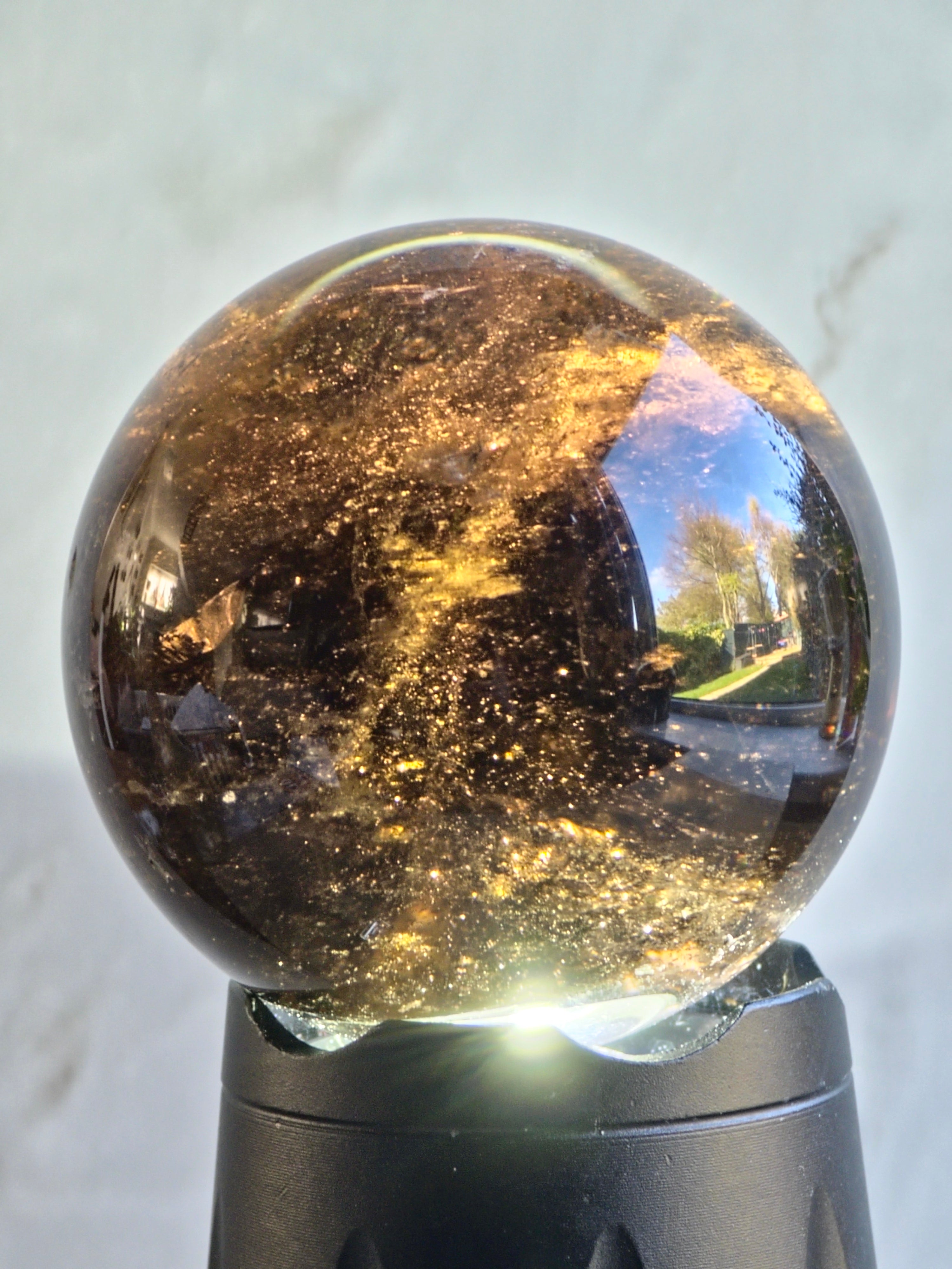 Smoky quartz sphere - b