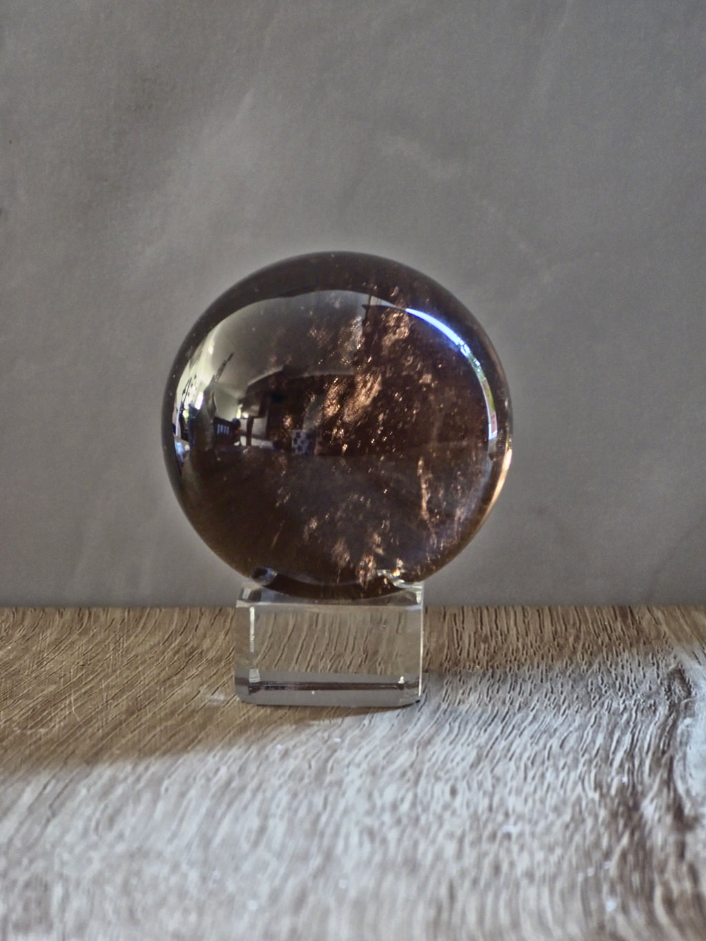 Smoky quartz sphere- d
