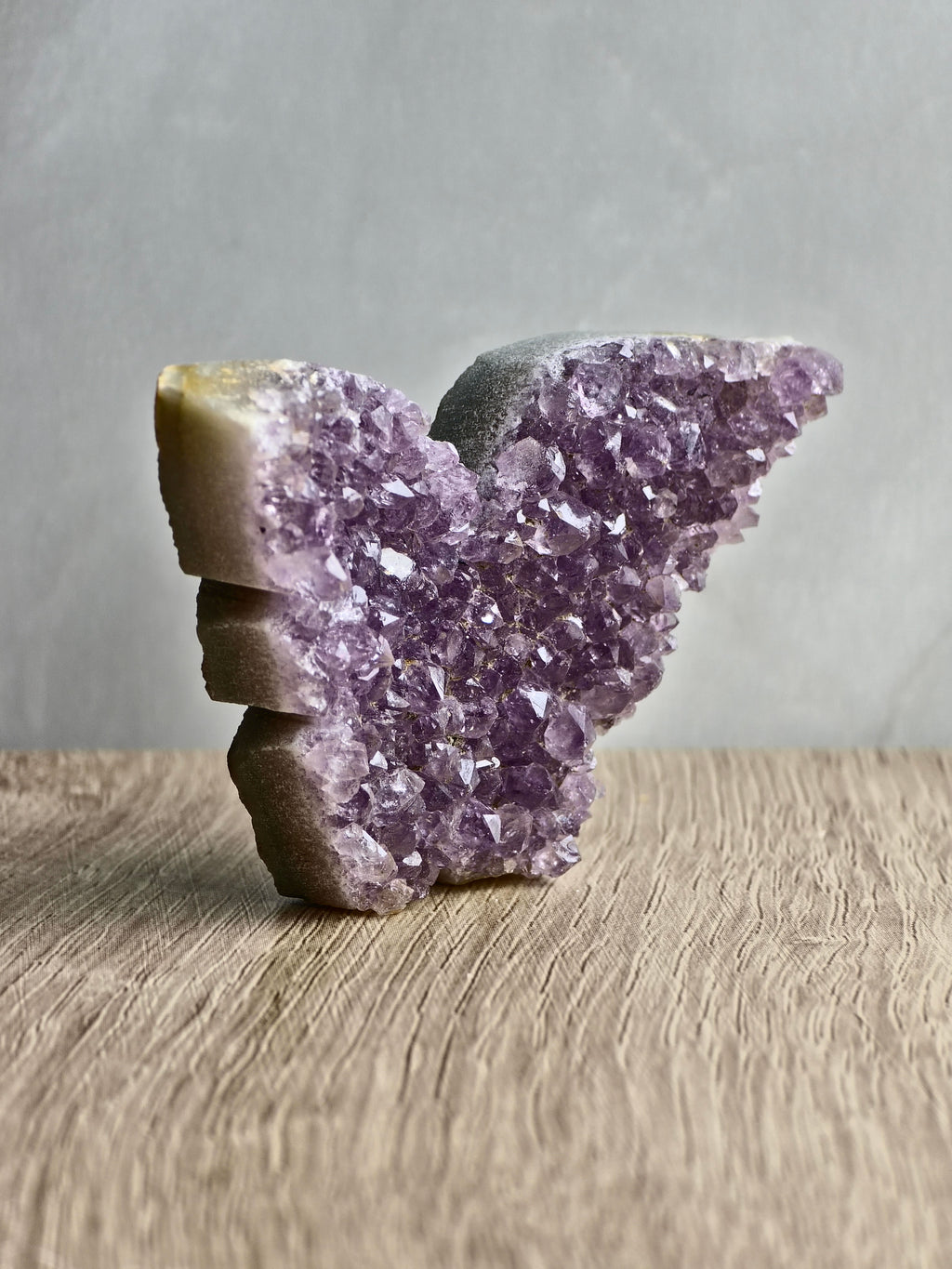 Amethyst Druzy Butterfly Carving