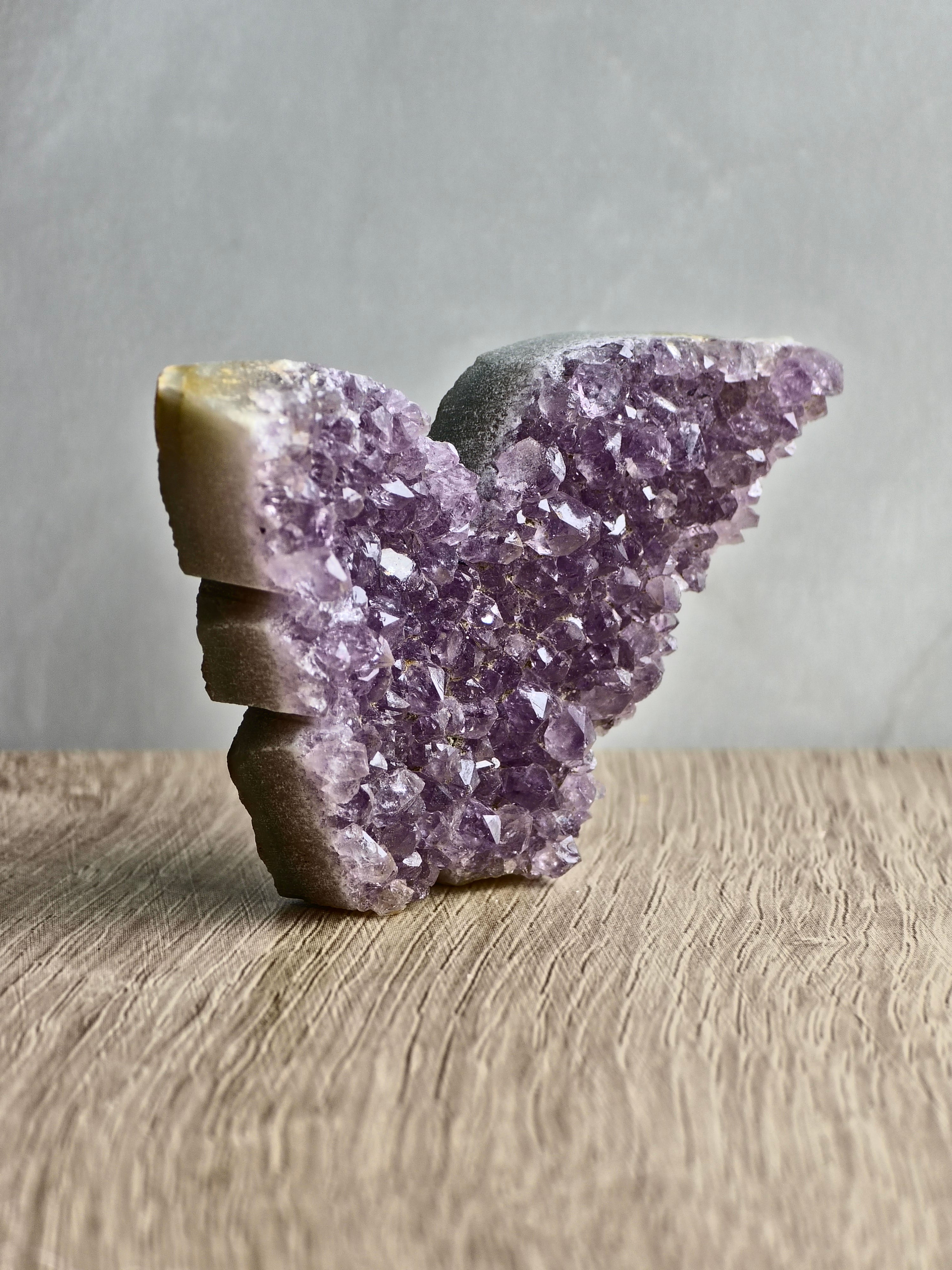 Amethyst Druzy Butterfly Carving