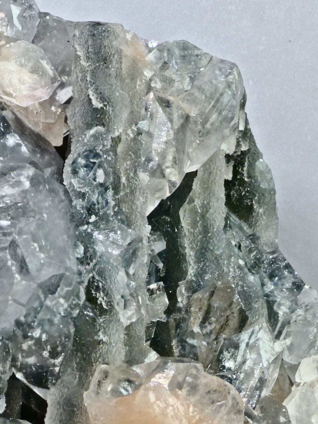AAA Apophyllite on Blue Chalcedony with Stilbite — Large Display Piece