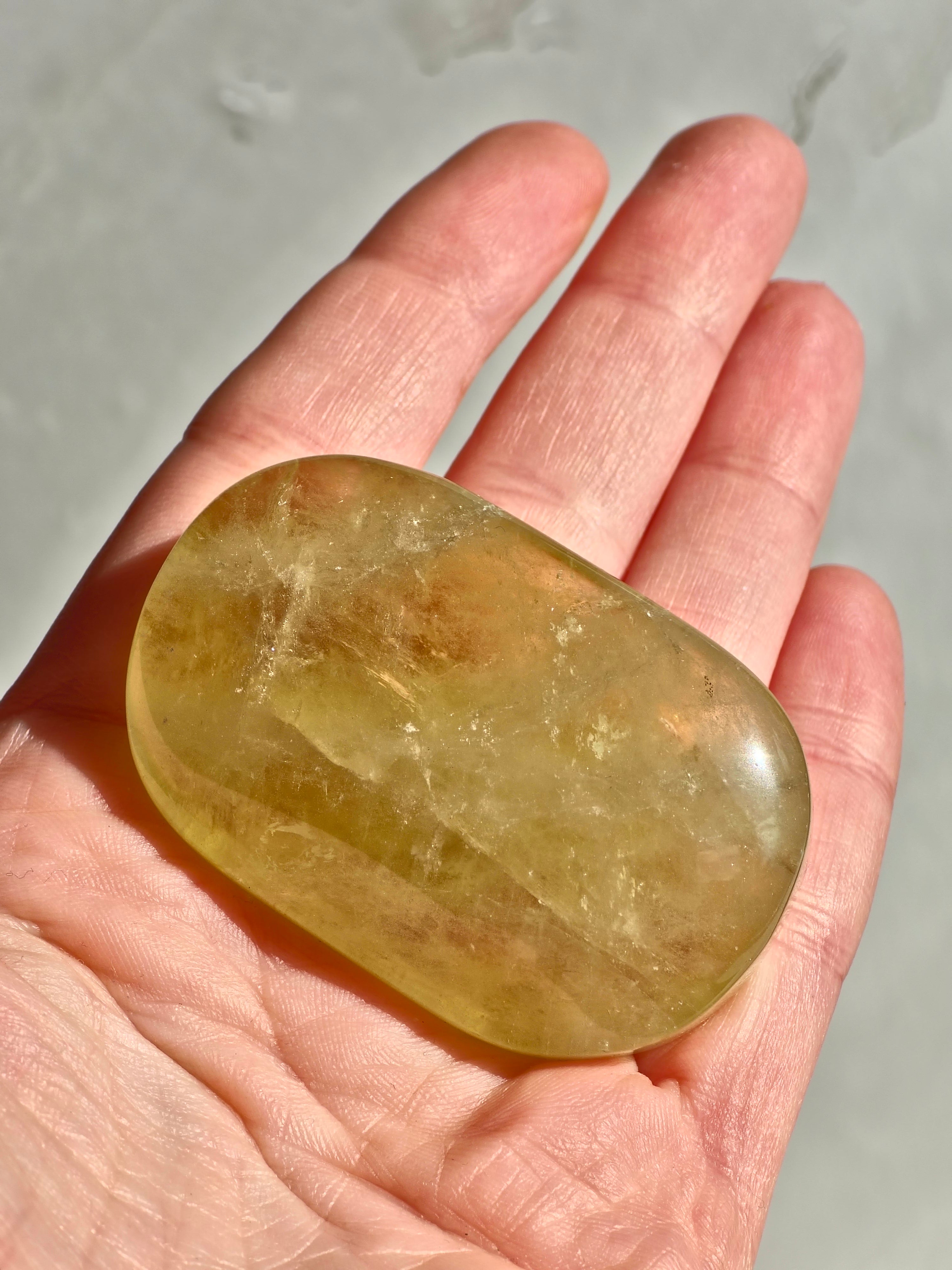 Heat treated Citrine Palm Stone