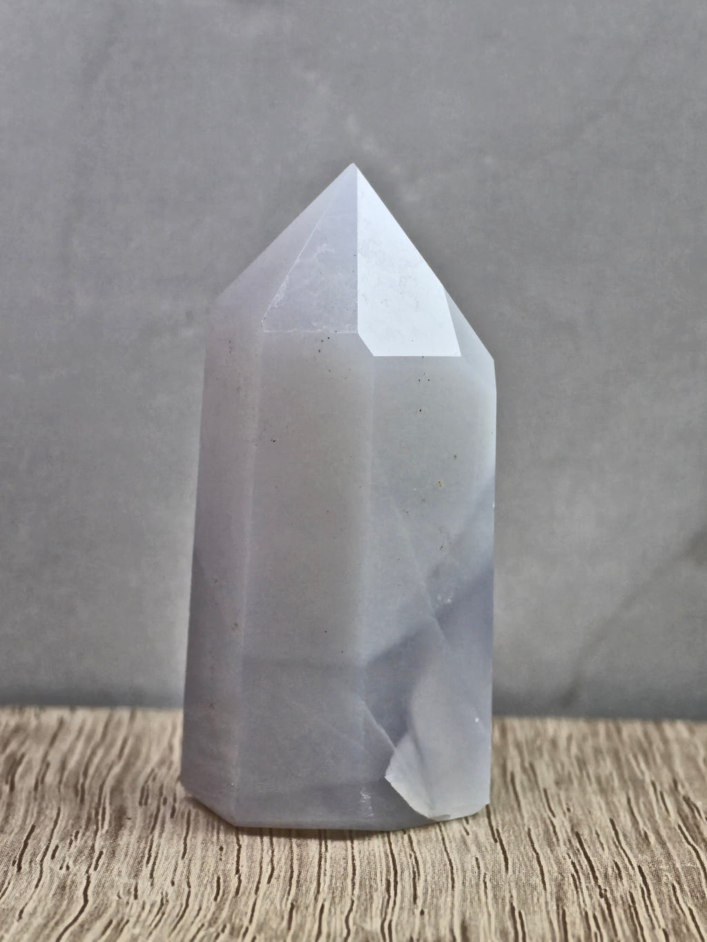 Blue Chalcedony Tower – Soft Translucent Quartz