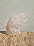 Rose quartz dinosaur head