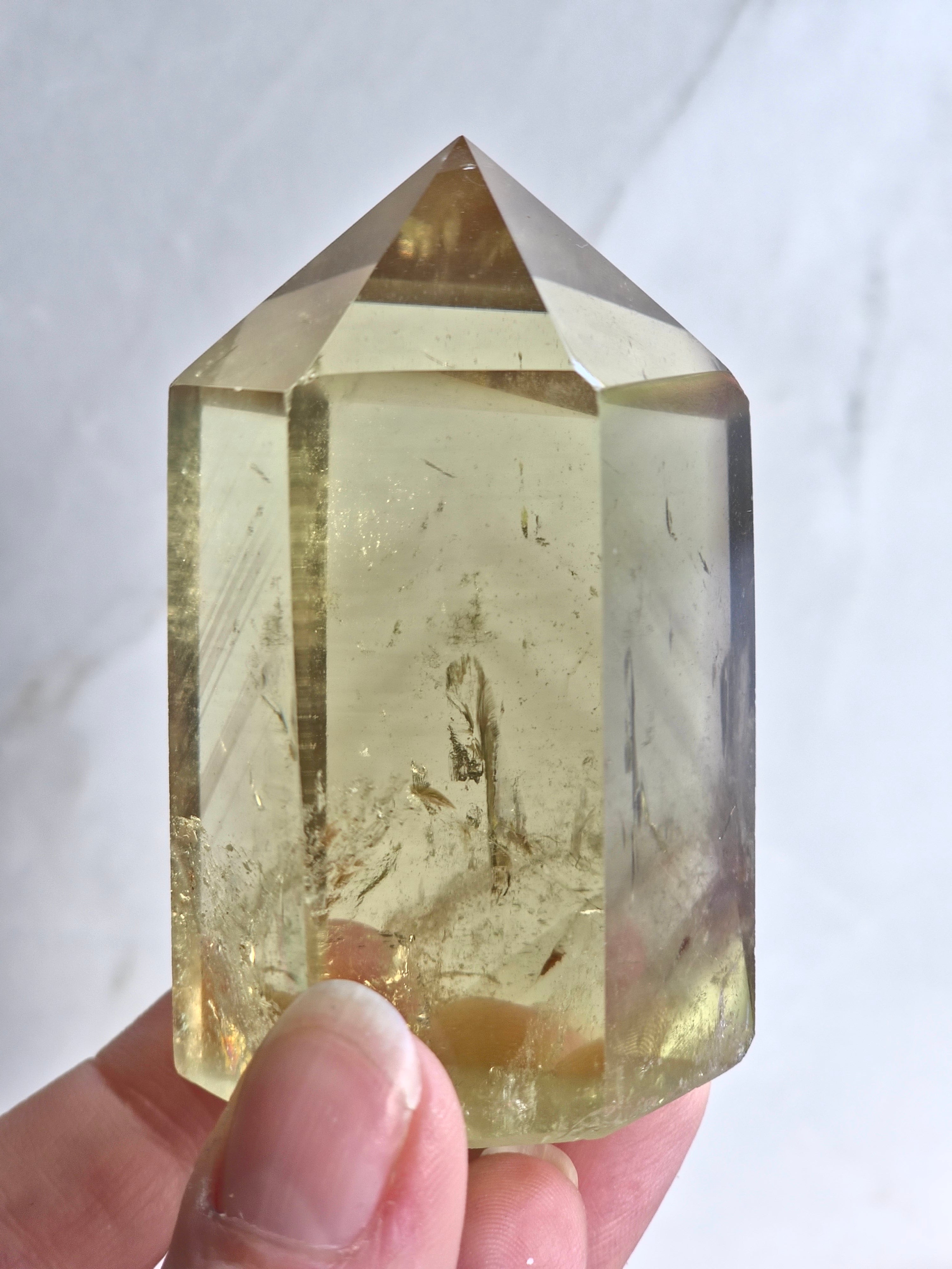 Citrine tower with phantom lines
