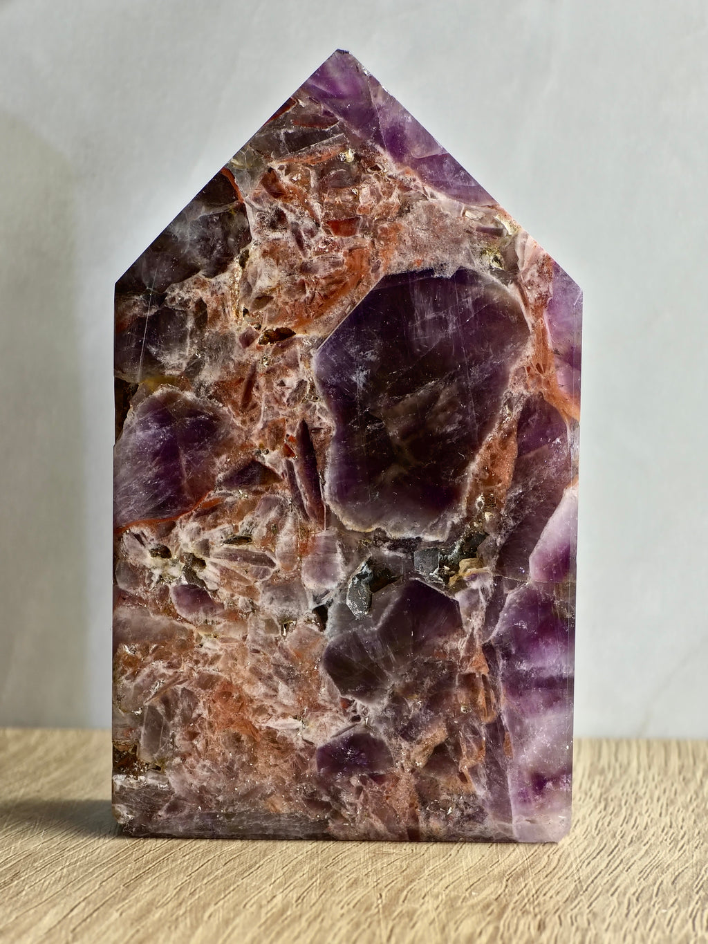 Brecciated Indian Amethyst Polished Tower