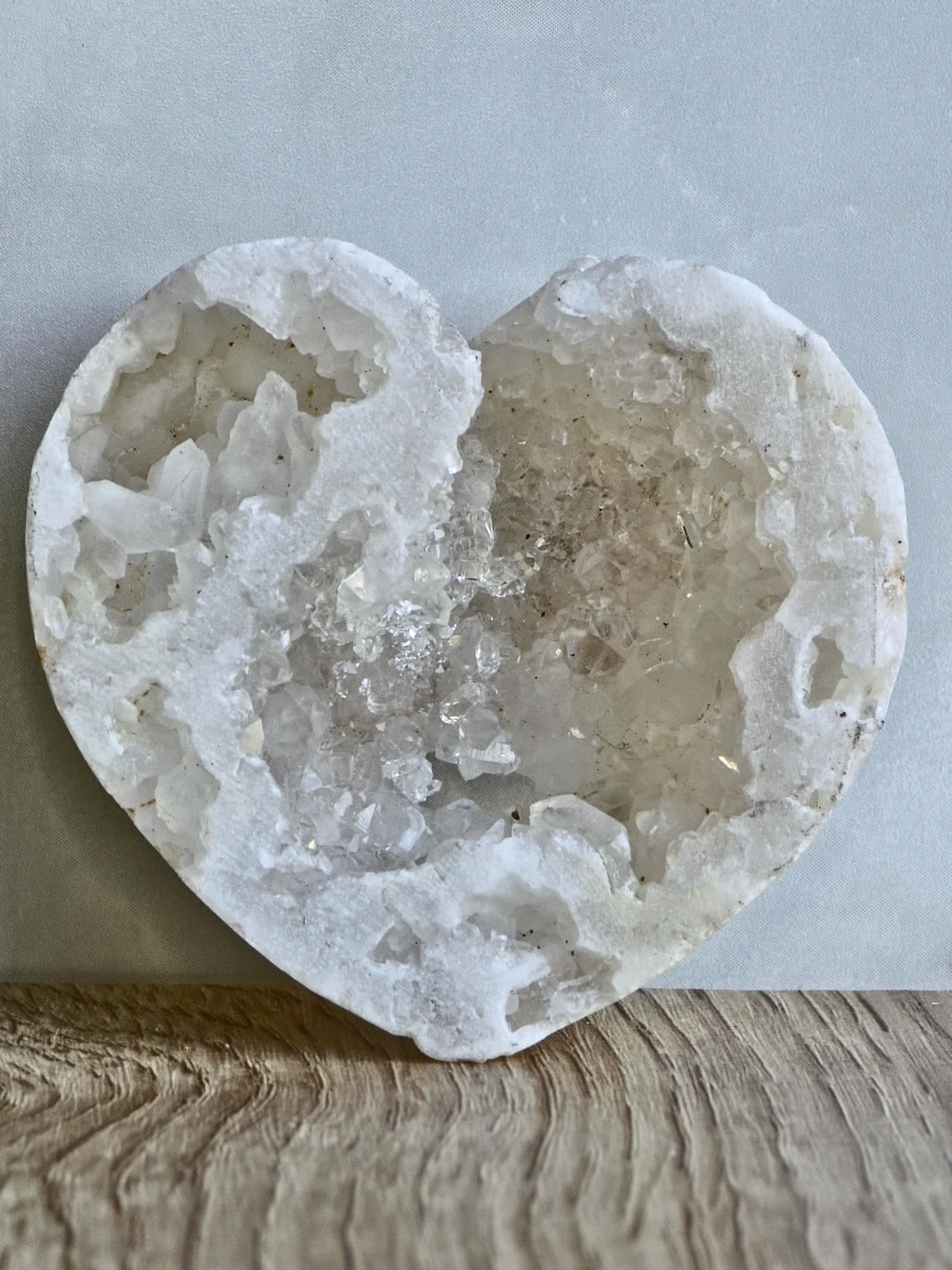 Quartz druzy geode heart