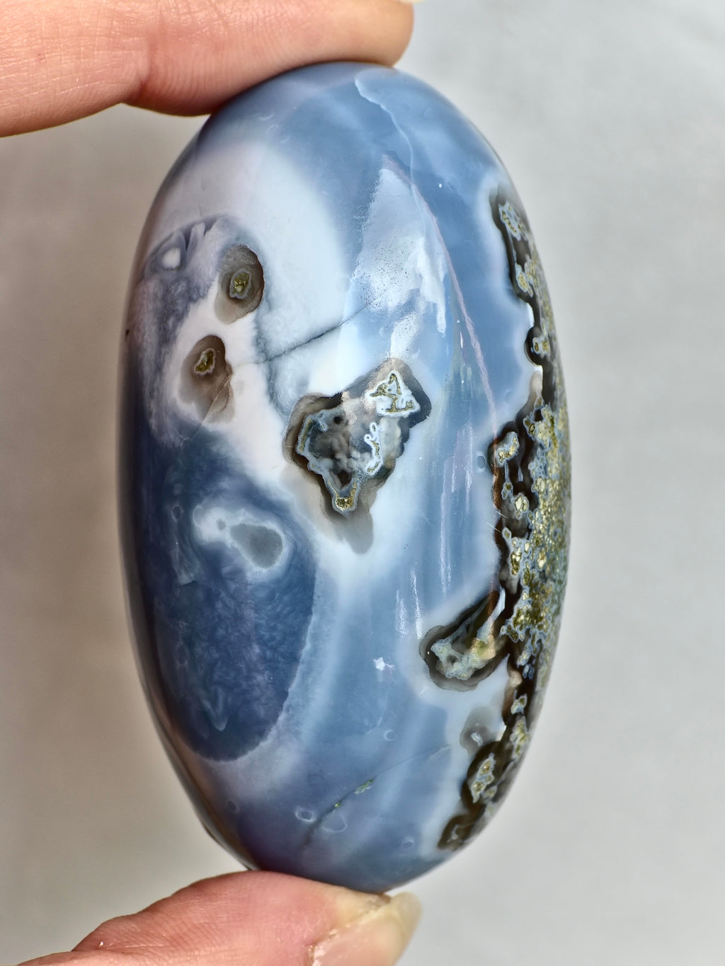 Blue Indian Opal with Moss agate inclusions